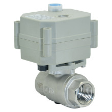 1/2 Inch 2 Way Electric Actuated Water Ball Valve Motorized Flow Stainless Steel Valve with Manual Operation (T15-S2-B)